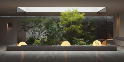 现代室内景观造景3D模型下载